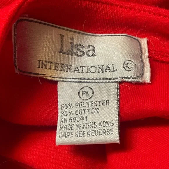 Lisa International Vibrant Scarlet Blouse SZ - PL - Picture 5 of 6